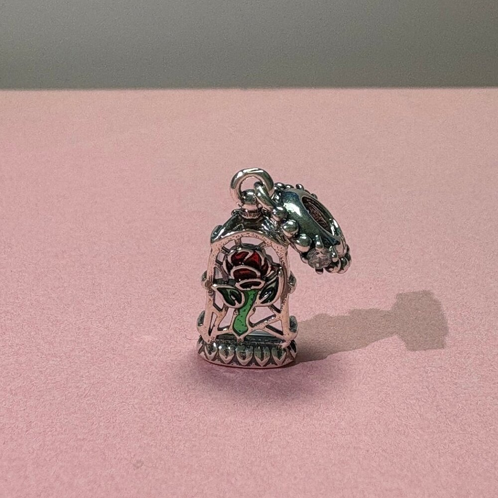 Pandora Disney Beauty and the Beast Enchanted Rose Dangle Charm